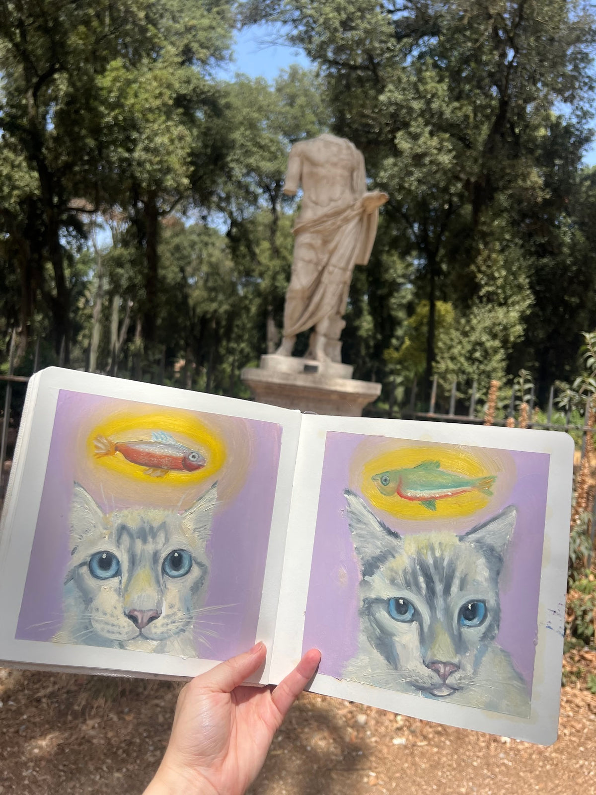 Two Siamese Cats Custom Pet Portrait Example